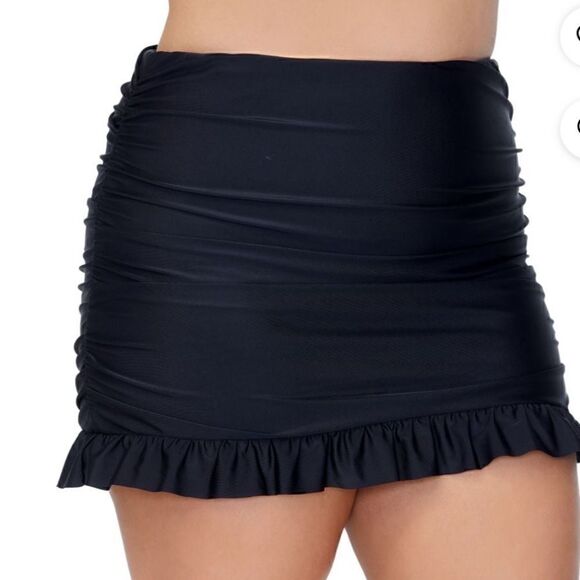Raisins Curve Women's Black Calina Solids Echo Swim Skirt Bottom Size 22W - Picture 2 of 8